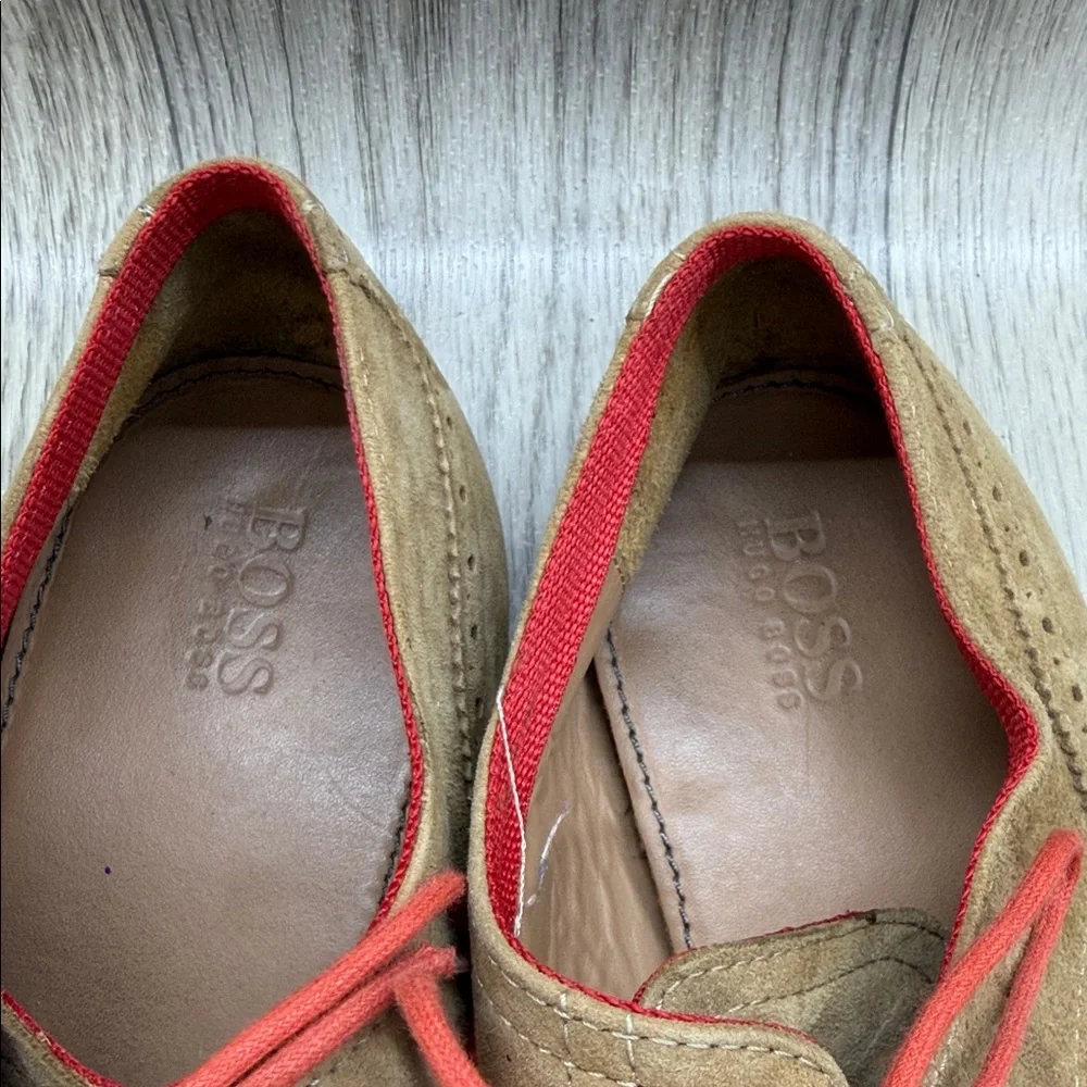Hugo Boss Tan and Red Men's Shoes
